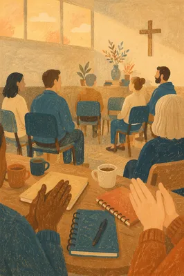 Hopeful Church Recovery Support Meeting Scene