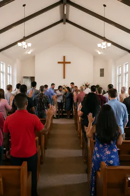 Missionary Sending Prayer in Small Church