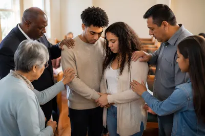 Missionary Sending Prayer in Bright Sanctuary