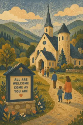 Welcoming Church Sign in Mountain Valley
