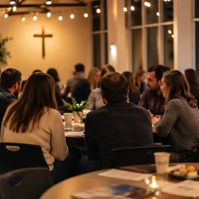 Warm Church Singles Fellowship Hall Gathering