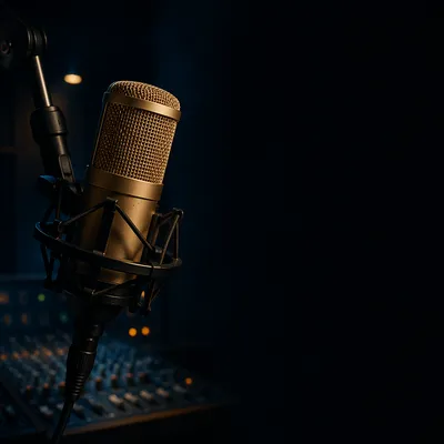 Church Sound Booth Microphone Close-Up