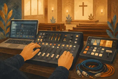 Church Sound Booth with AV Equipment