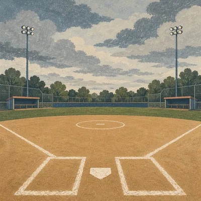 Empty Church Softball Field Before Game