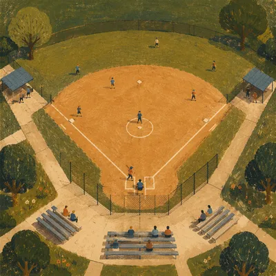 Overhead Church Softball Field at Sunset
