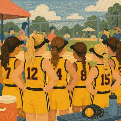 Church Youth Softball Team on Sunny Field