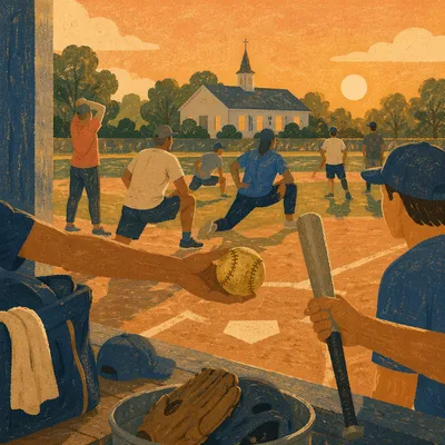 Church Softball League at Golden Hour
