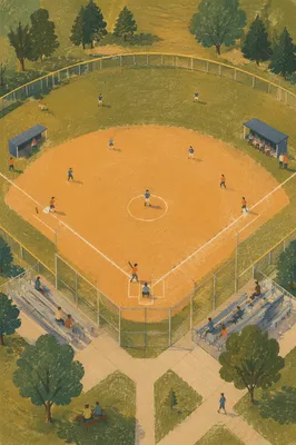 Overhead View of Church Softball Field