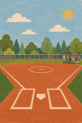 Church Softball Field Under Summer Sky