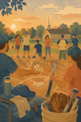 Church Softball Fellowship at Golden Hour