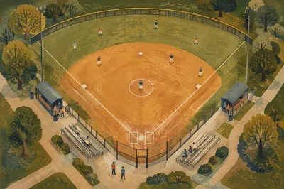 Overhead Church Softball Field at Sunset