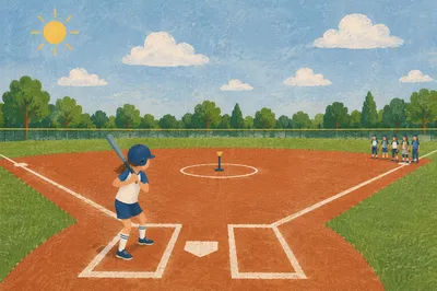 Church Softball Field Under Summer Sky