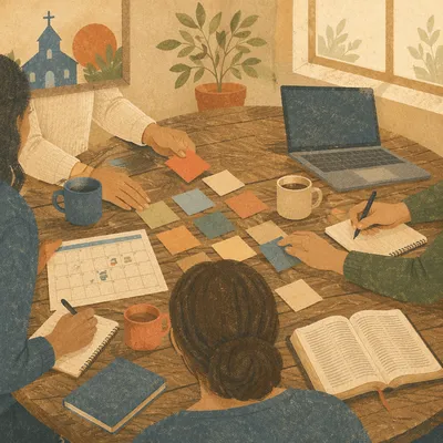 Church Staff Planning Meeting in Morning Light