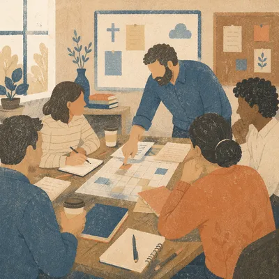 Church Staff Planning Meeting in Fellowship Room