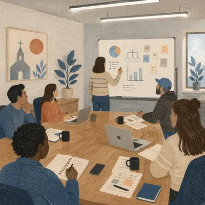 Church Staff Planning Meeting in Office