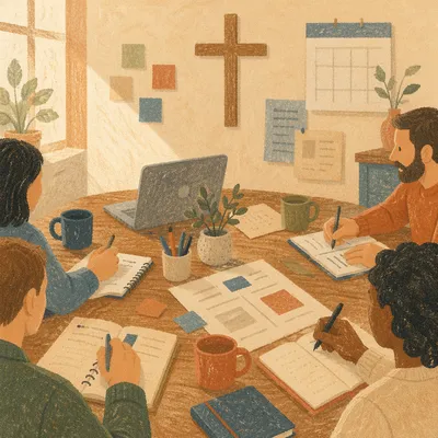 Church Staff Planning Meeting in Fellowship Room