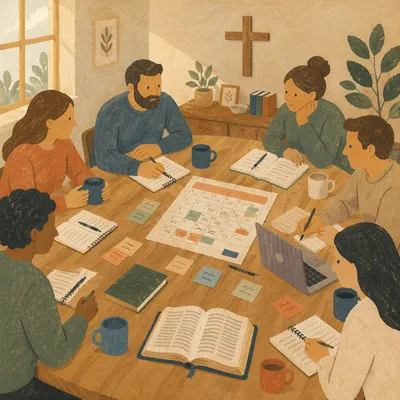 Church Staff Planning Meeting in Fellowship Room