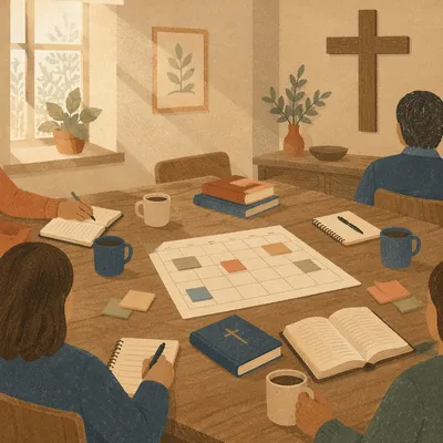 Church Staff Planning Meeting in Morning Light