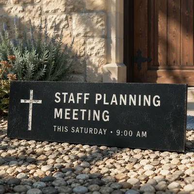 Church Staff Planning Meeting Notice Sign