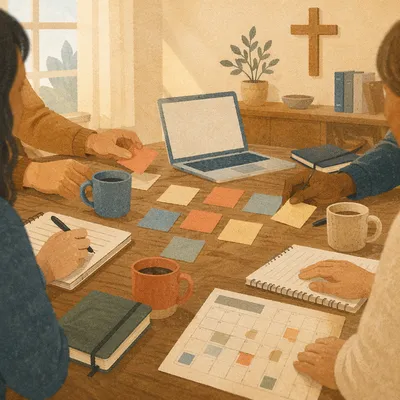 Church Staff Planning Meeting in Fellowship Room