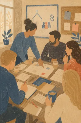 Church Staff Planning Meeting Around Table