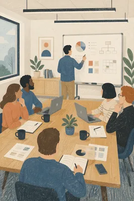 Church Staff Planning Meeting in Modern Office