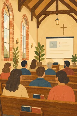 Church Staff Planning Meeting in Warm Sanctuary