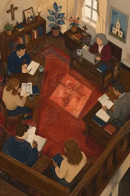 Church Staff Planning Meeting Over Red Carpet