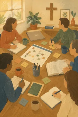 Church Staff Planning Meeting in Morning Light