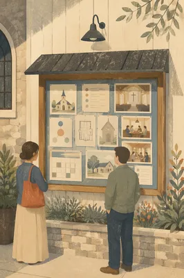Church Staff Planning Board on Chapel Wall