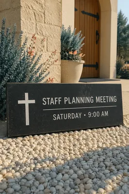 Church Staff Planning Meeting Notice Sign