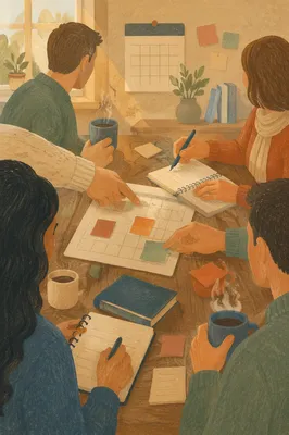 Church Staff Planning Meeting in Morning Light