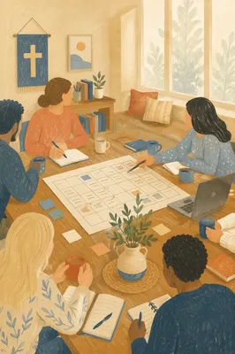 Church Staff Planning Meeting in Morning Light