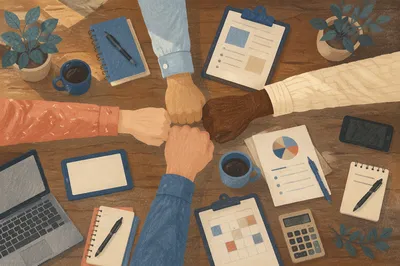 Church Staff Planning Meeting Flat Lay