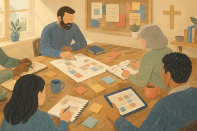 Church Staff Planning Meeting Around Table