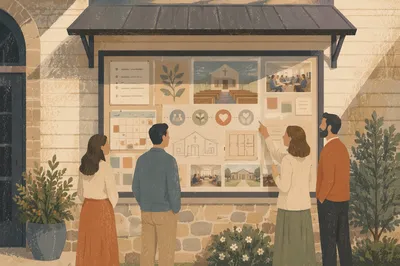 Church Staff Planning Board on Chapel Wall