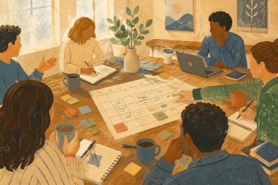 Church Staff Planning Meeting in Morning Light