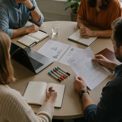 Church Staff Planning Meeting Around Table