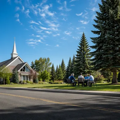 Church Staff Planning Meeting on Campus Lawn