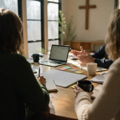 Church Staff Planning Meeting in Fellowship Room