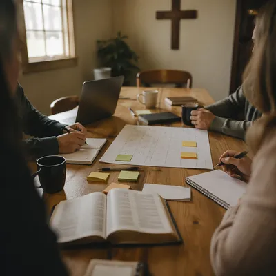 Church Staff Planning Meeting in Fellowship Room