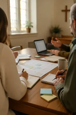 Church Staff Planning Meeting in Fellowship Room