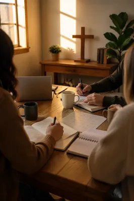 Church Staff Planning Meeting in Chapel Office
