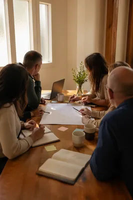 Church Staff Planning Meeting in Morning Light