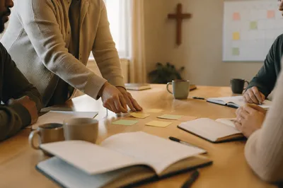 Church Staff Planning Meeting in Morning Light