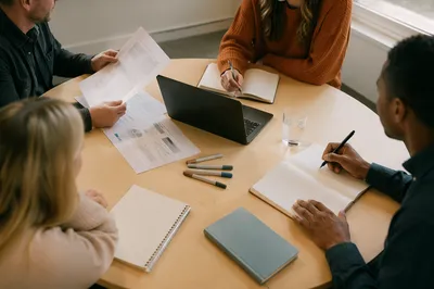 Church Staff Planning Meeting at Conference Table