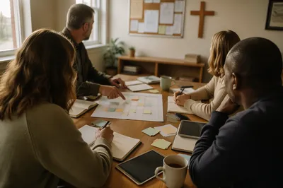 Church Staff Planning Meeting Around Table