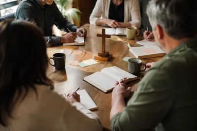 Church Staff Planning Meeting at Fellowship Table