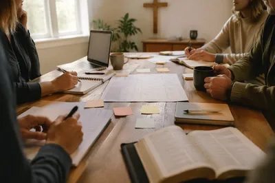 Church Staff Planning Meeting in Fellowship Room