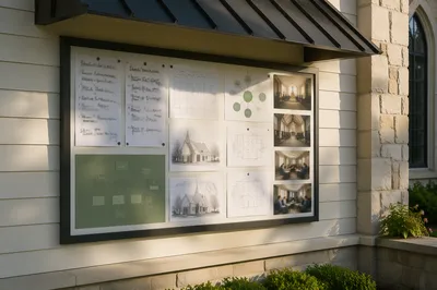 Church Staff Planning Board Outside Chapel